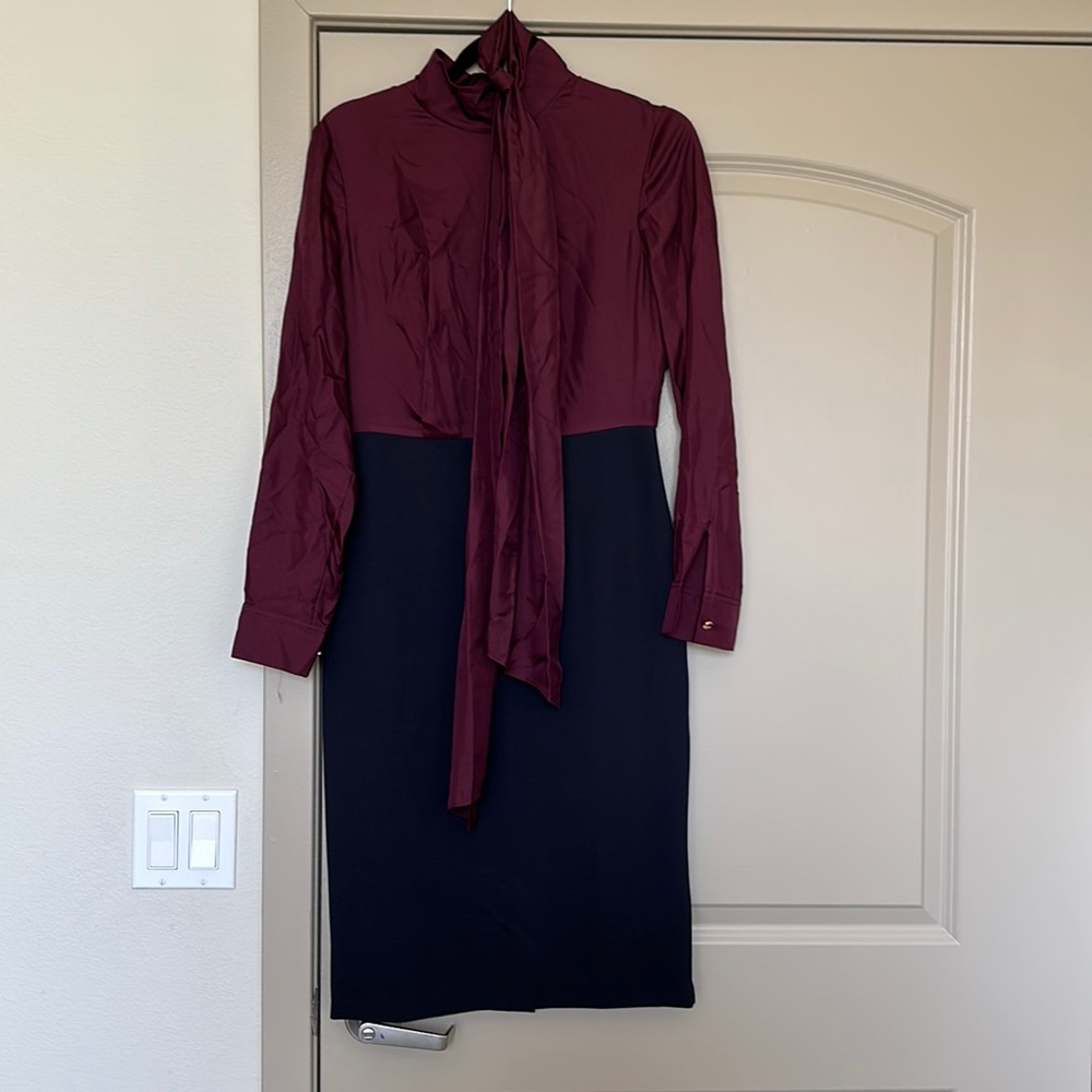 NWT Ted Baker Pencil dress with pussy bow top